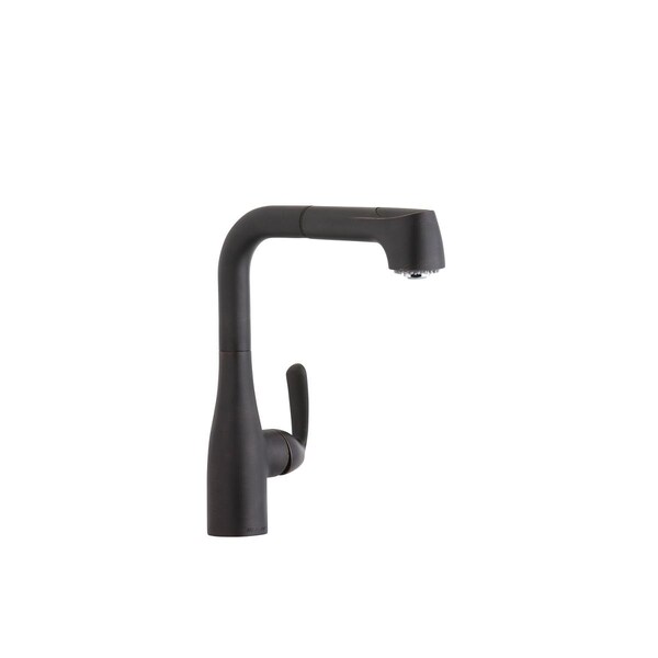 Elkay Gourmet Single Hole Bar Faucet With Pull-Out Spray And Lever Handle Oil Rubbed Bronze LKGT2042RB - main